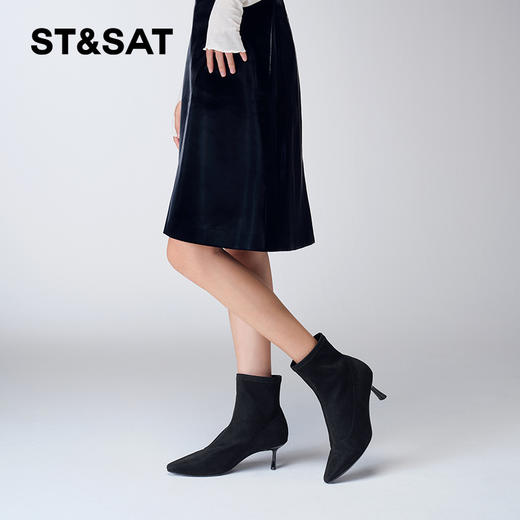 星期六优雅细跟尖头时装短靴SS34116588 商品图3
