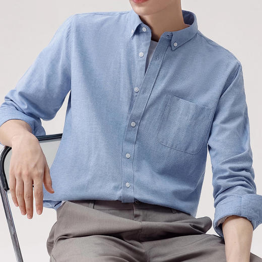 牛津纺【DDP】大依优型大码长袖衬衫多色加肥加大码休闲商务上衣男士春秋四季款绅士 商品图6