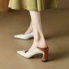 【预售5天】真皮高级感拼色尖头高跟鞋女春季新款细跟单鞋YS&0396-5 商品缩略图1