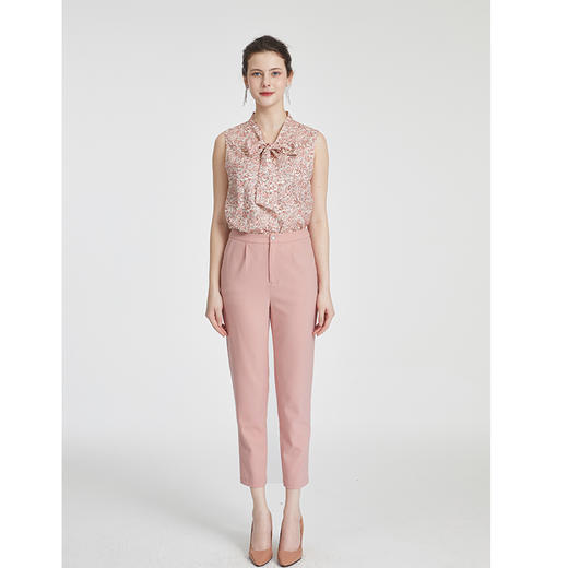 司歌雪纺印花蝴蝶结背心上衣T881141 商品图4