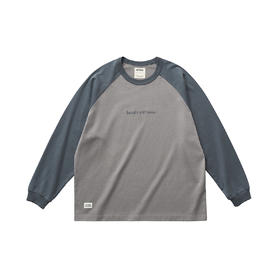 吃茶去chichaqu全棉圆领印花插肩长袖T恤