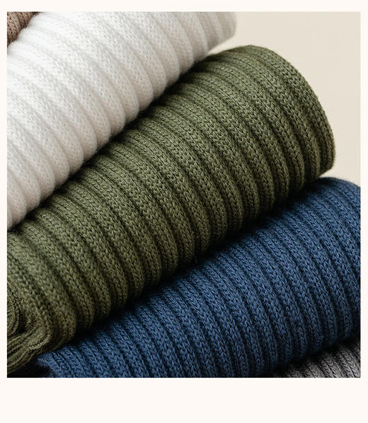 「五双装！纯色款」袜子男士纯色束腰中筒袜 吸汗秋冬新款商务袜内衣配饰 商品图2