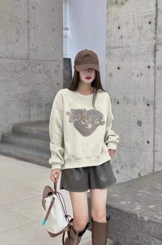 D6011        欧版气质印花休闲圆领套头加绒卫衣（特价不退换） 商品图2