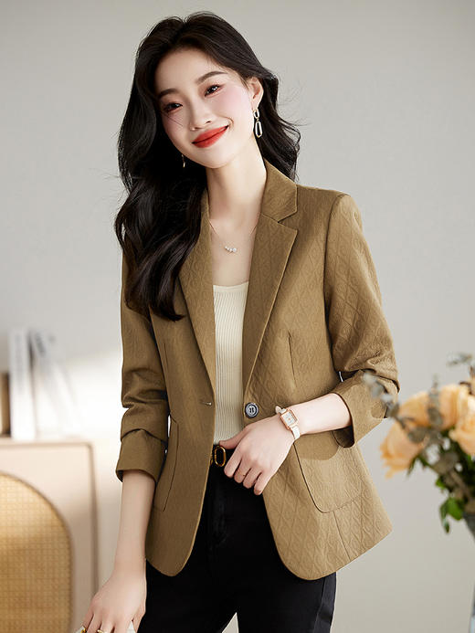 时尚通勤，干练帅气修身显瘦百搭一粒扣西装小外套HR-WY89079 商品图1