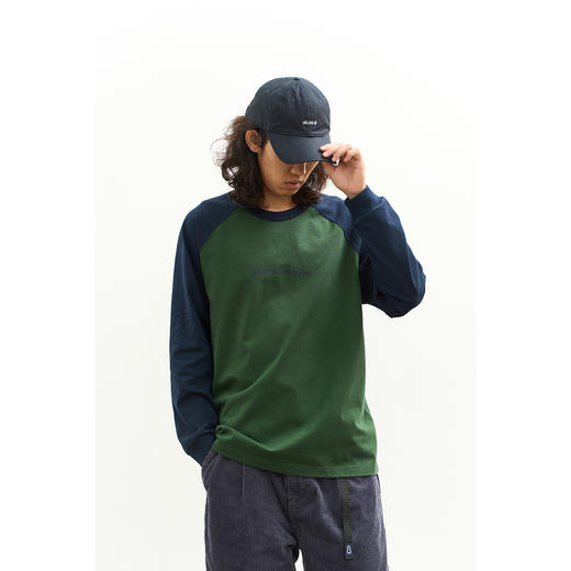 吃茶去chichaqu全棉圆领印花插肩长袖T恤 商品图2