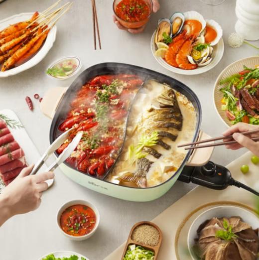 小熊（Bear） 多功能锅电火锅电炒锅家用烤肉锅煎烤机加深多用途料理 DHG-D60A9 【ZMD安心系列】 DHG-D60A9  淘气 商品图2