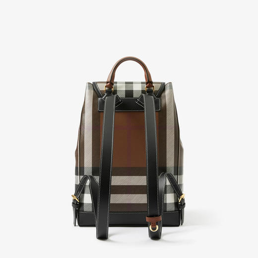 【一】BURBERRY 巴宝莉 女士格纹拼皮革双肩包 深桦木棕色 8069664 A8900 商品图2