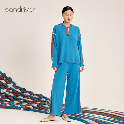 羊绒异域风休闲带帽女套衫SJF95W316A 商品图2