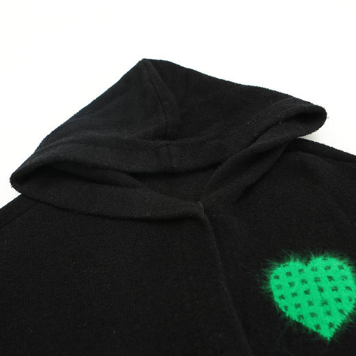 谜底2022秋新款趣味图案连帽开衫宽松中长款针织衫女223MZ1387 商品图3