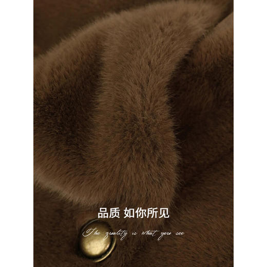 COCOBELLA高奢质感丰盈环保皮草冬长款气质裸领毛绒外套WL58 商品图4