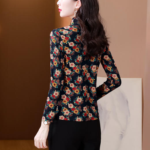 KQL-765G971德绒保暖洋气打底衫女士秋冬季新款2023半高领内搭小衫女装上衣 商品图2