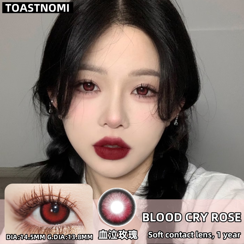 TOASTNOMI 年抛隐形眼镜 血泣玫瑰 14.5mm 1副/2片 左右度数可不同 – VVCON美瞳网