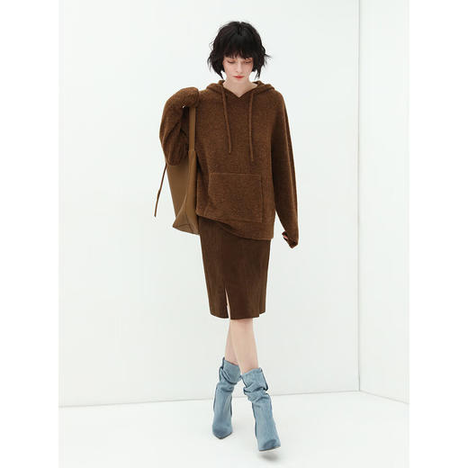 COCOBELLA美拉德风蓬松圈圈纱连帽毛衣秋冬软糯保暖针织卫衣MZ302 商品图2