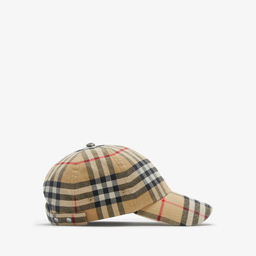 BURBERRY 巴宝莉 男士格纹棉质棒球帽 典藏米色 8075641 A7026 商品图1