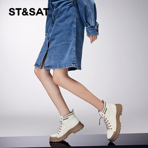 星期六潮酷拼色松糕底女靴SS34116438 商品图3