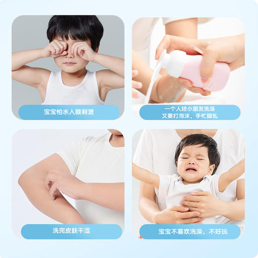 悦象 儿童云感洁面泡泡/洗发沐浴慕斯/柔顺洗发泡泡 无泪配方温和可入眼 泡泡边玩边洗 商品图11