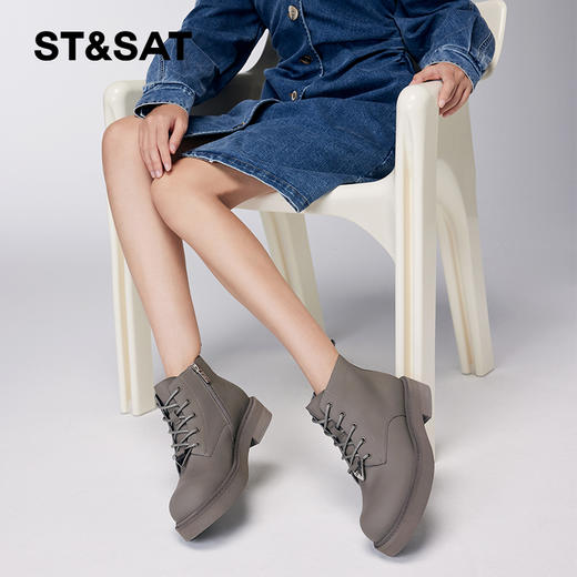 星期六英伦风厚底马丁靴SS34116501 商品图6