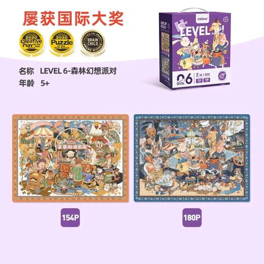 mideer进阶拼图-6阶（森林幻想派对）MD3168 商品图1