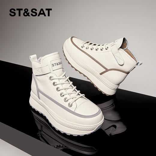 星期六保暖加绒增高厚底休闲高帮鞋SS34116283 商品图1