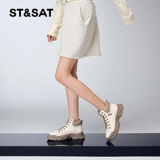 星期六潮酷厚底拼色短筒马丁靴SS34116281 商品图4