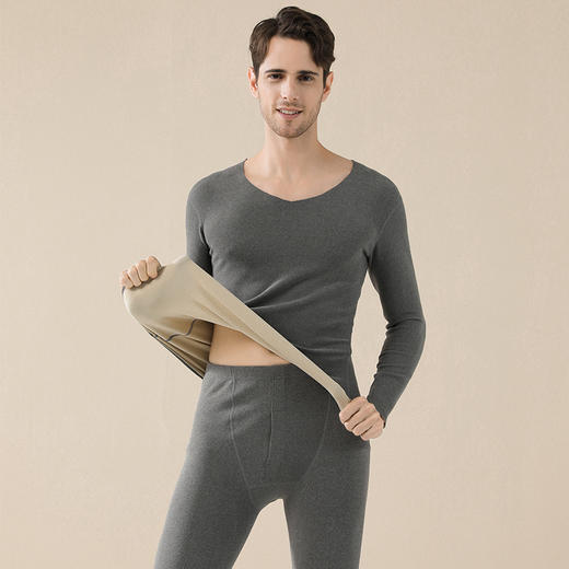秋冬季爆款【羊毛蚕丝套装】保暖内衣  女士加绒打底衫 男士秋衣秋裤套装 商品图12