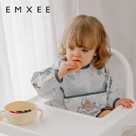 嫚熙宝宝吃饭防污罩衣画画神器儿童围兜反穿衣防水防脏饭兜春夏★★