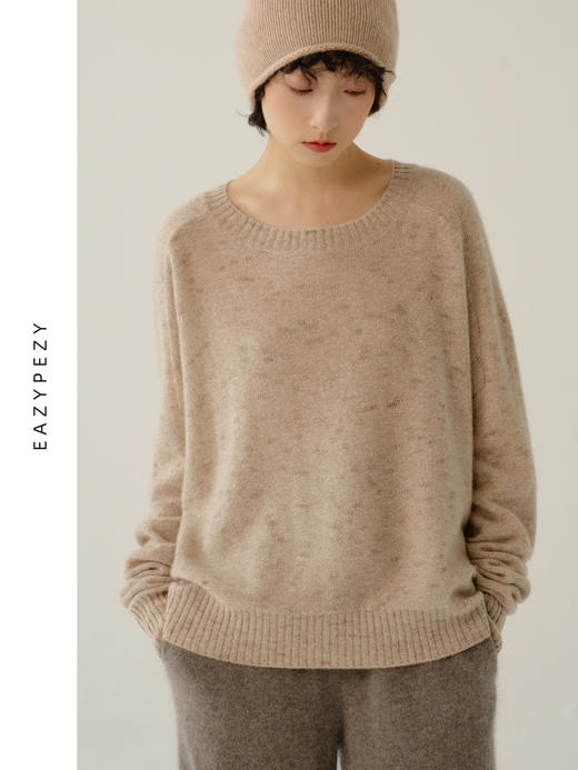 EAZYPEZY 2023AW 风影流沙圆领杂色宽松羊绒衫 商品图2