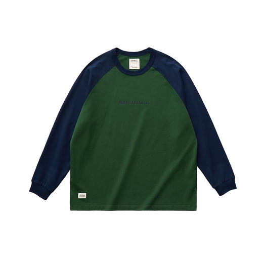 吃茶去chichaqu全棉圆领印花插肩长袖T恤 商品图1