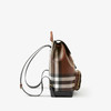 【一】BURBERRY 巴宝莉 女士格纹拼皮革双肩包 深桦木棕色 8069664 A8900 商品缩略图1