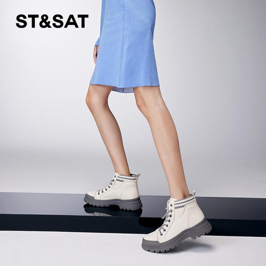 星期六潮酷拼色松糕底女靴SS34116438 商品图6