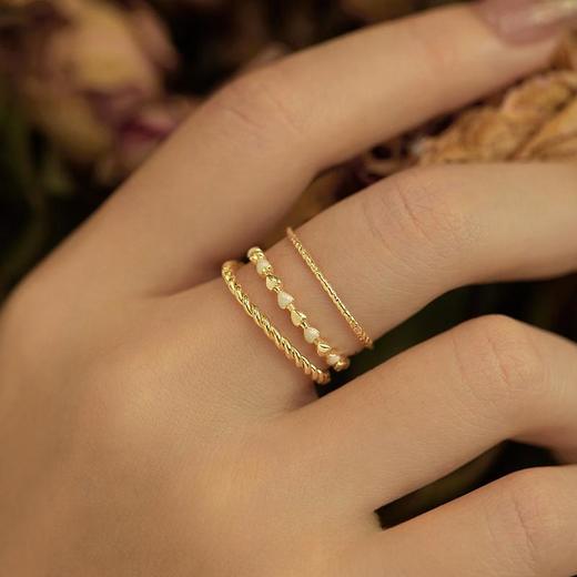 Oflye潮流饰品 素圈彩釉戒指女多件套戒小众设计开口戒食指戒 商品图0