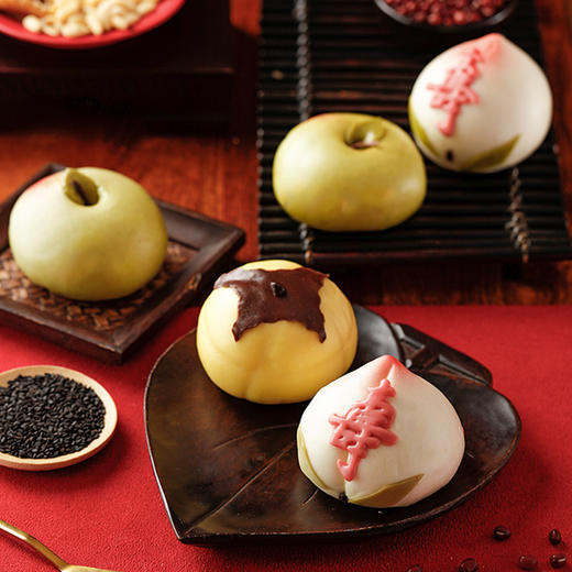 御茶膳房寿桃馒头吉祥果礼盒老人生日祝寿糕点点心回礼小寿包舌尖上的中国面果儿 吉祥果 商品图3