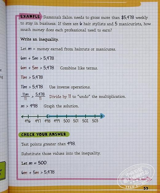 【中商原版】学霸笔记 获得A的方法练习册 代数I 高中篇 The Big Fat High School Algebra 1 Workbook 英文原版 高中数学 商品图8