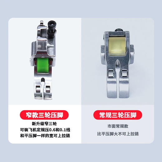 新款精品VVS窄三轮滚轮压脚压线车缝缝纫机压脚 商品图2