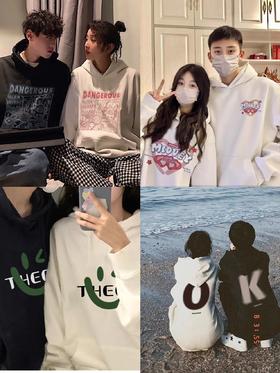 【YW】无忧购秋冬02系列320g连帽情侣潮流印花图案休闲卫衣（截单后7天发货）25年清仓捡漏