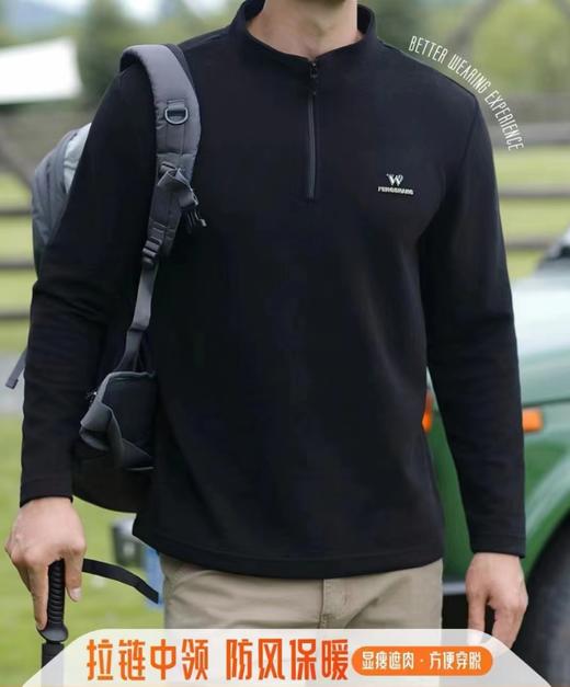 LS竹纤维男士拉链中领保暖衣8072 商品图1