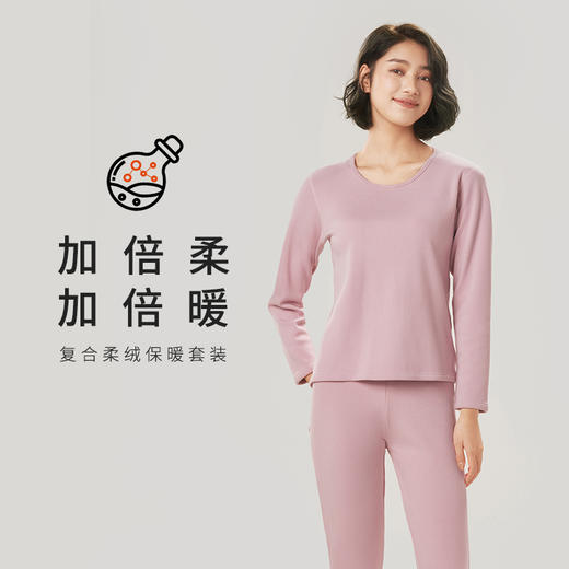 都市丽人强暖保暖衣负15至负5度适穿静电复合绒女士保暖衣加厚款套装新年本命年红品LW32A5 商品图0