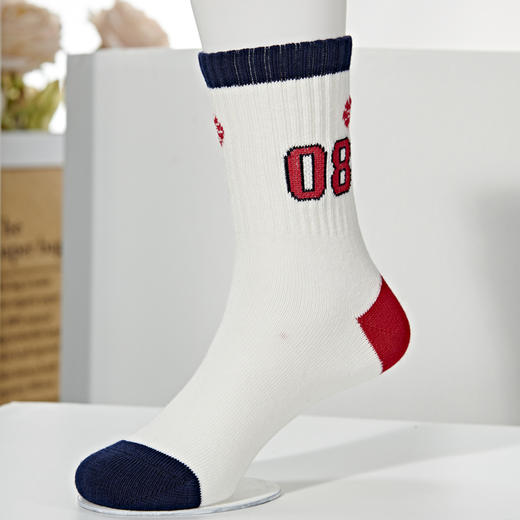 【2双装 6双6折】中童中筒无骨精梳棉袜吸汗透气防臭【2323101】 商品图0