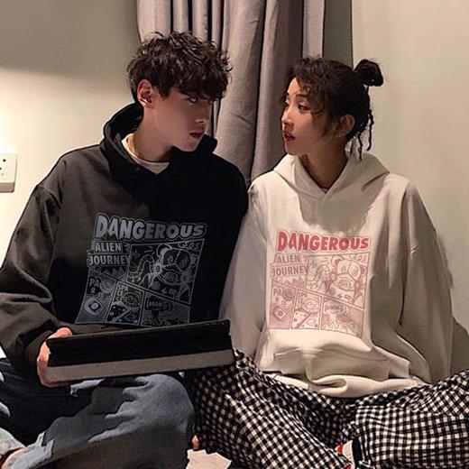 【YW】无忧购秋冬02系列320g连帽情侣潮流印花图案休闲卫衣（截单后7天发货）25年清仓捡漏 商品图1