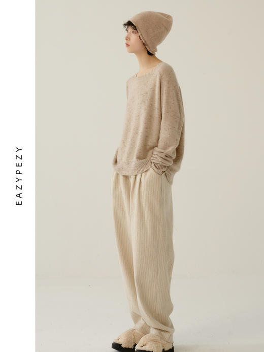 EAZYPEZY 2023AW 风影流沙圆领杂色宽松羊绒衫 商品图3