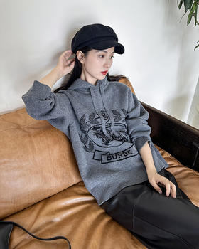 THS 10.14-限时 伦敦kingdom四平织密厚羊毛/骑士徽提花帽衫 QM057