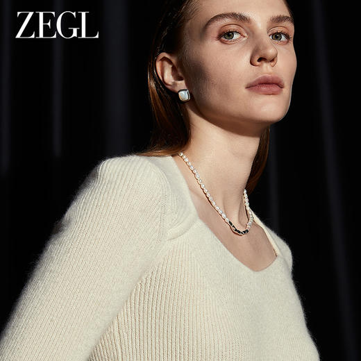 ZEGL天然淡水珍珠毛衣项链女轻奢小众2023新款爆款不规则锁骨颈链 商品图4