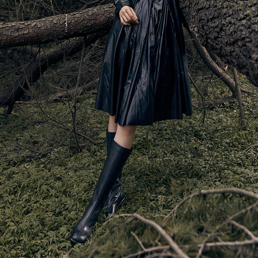 faytobe冬简洁款知性烟筒靴低跟女靴长靴 商品图4