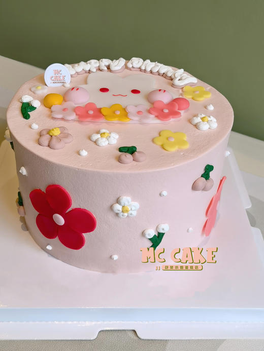 小兔子花花蛋糕(圆形版) 商品图1