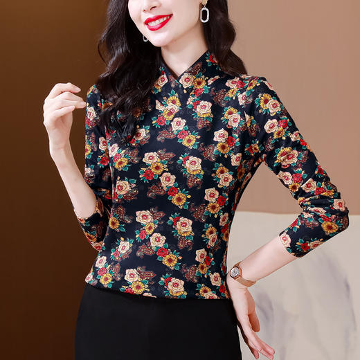 KQL-765G971德绒保暖洋气打底衫女士秋冬季新款2023半高领内搭小衫女装上衣 商品图4