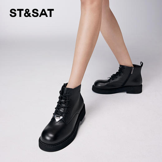 星期六英伦风厚底马丁靴SS34116501 商品图4