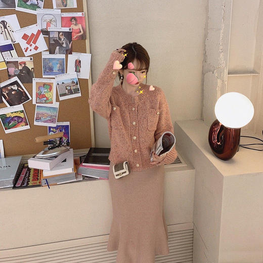 【金蘑菇菇 泰晤士河黄昏 鱼尾裙】版型绝了！显瘦针织半身裙女 商品图0