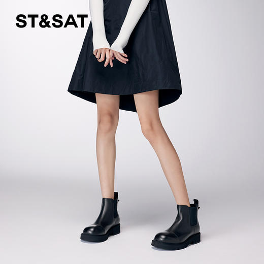 星期六时尚通勤切尔西短靴SS34116502 商品图1