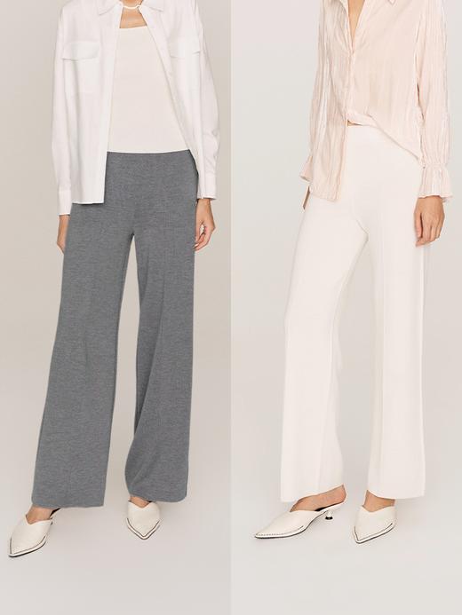 超细48支精纺羊毛直筒修身毛织裤FB466823O 商品图1