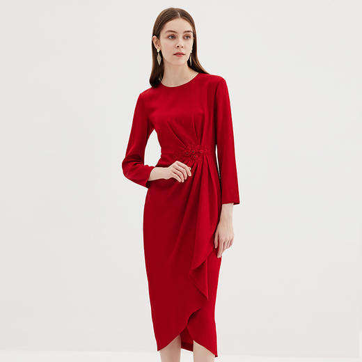 EITIE爱特爱秋季新款优雅刺绣显瘦宴会连衣裙礼服7177811 商品图2